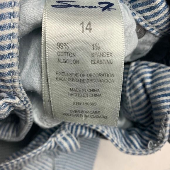 Seven7 blue/white striped shorts size 14 - Picture 5 of 10